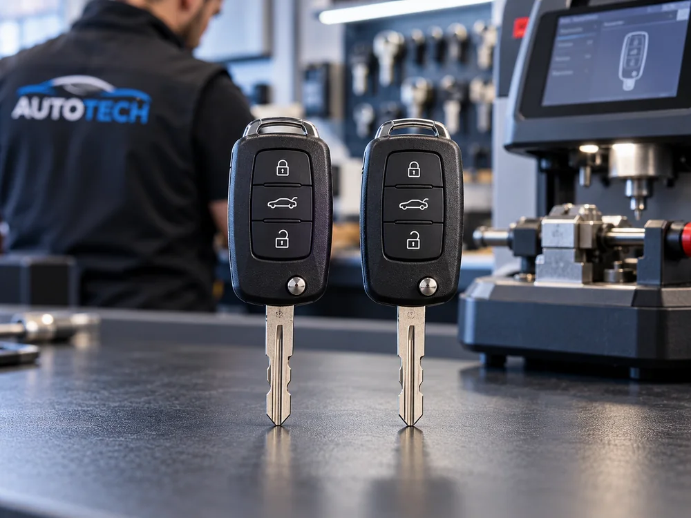 Deux clés automobiles identiques prêtes à être programmées