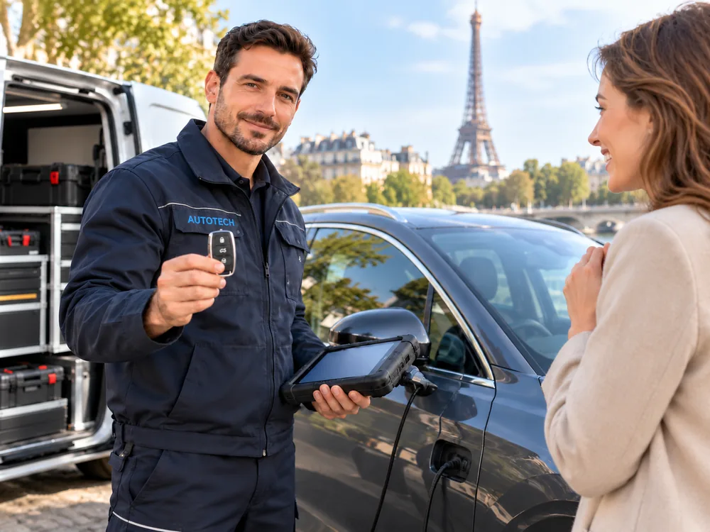 Technicien AUTOTECH en intervention serrurerie automobile à Paris